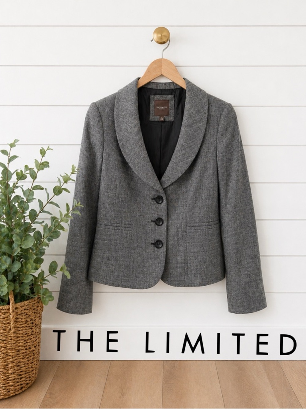 🩶 The Limited Gray Tweed Blazer | Women’s Size 6 | Tailored Career Jacket